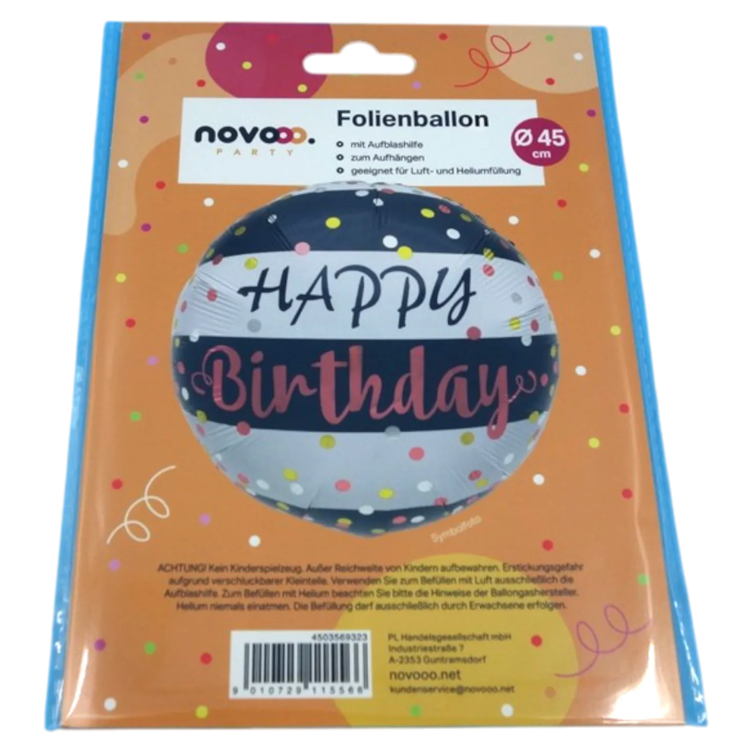 novooo Folienballon Streifen/Punkte