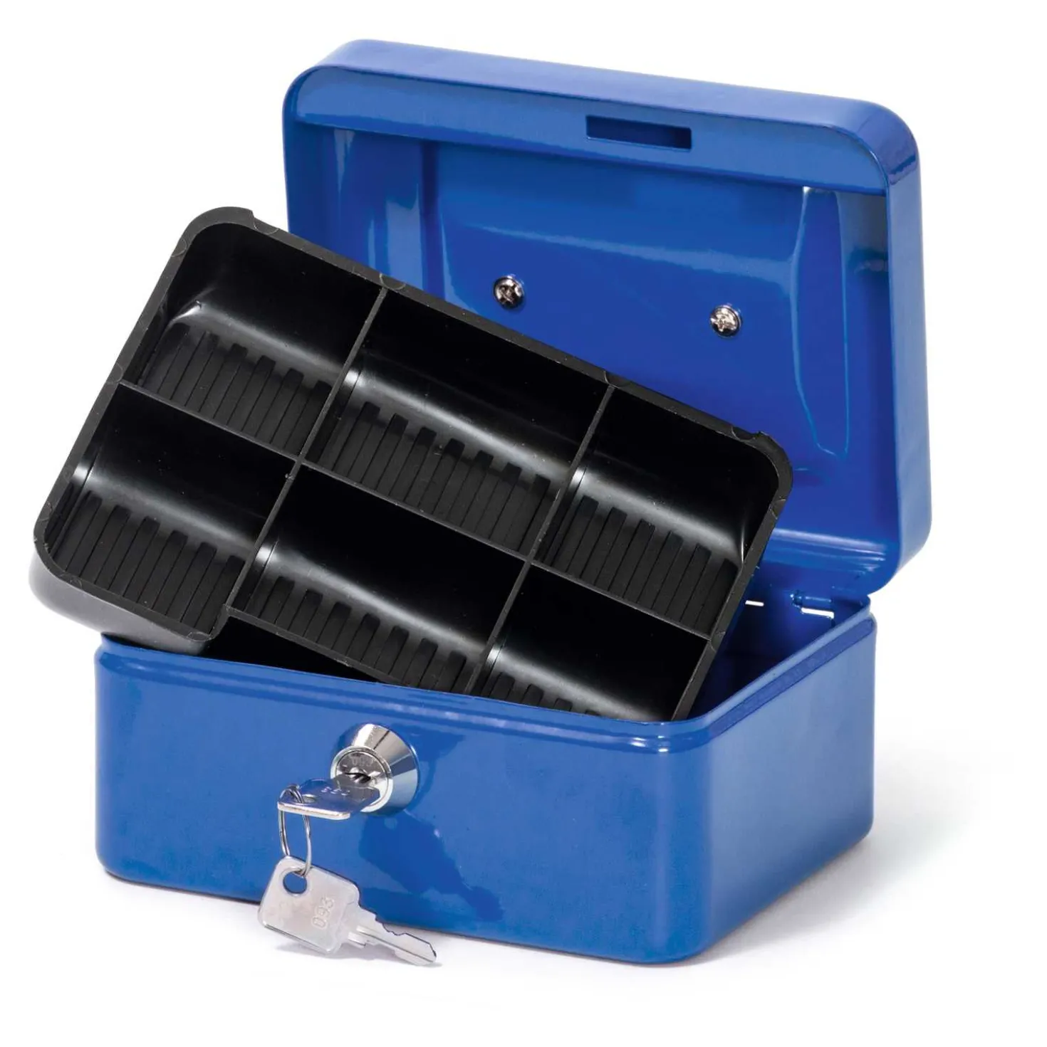 novooo Geldkassette Metall, blau, 15 x 11,5 x 8 cm