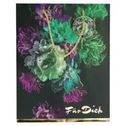 novooo Geschenktüte A4 Blumen, schwarz