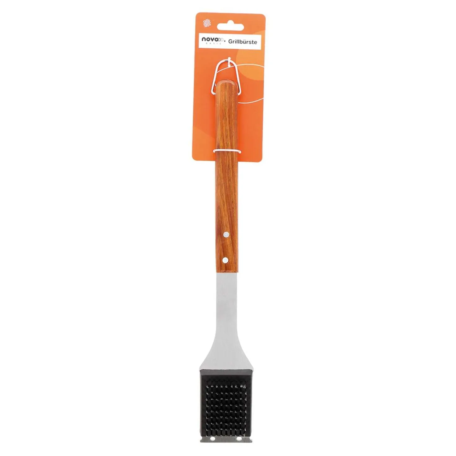 novooo Grillbürste Holzgriff, 43 cm