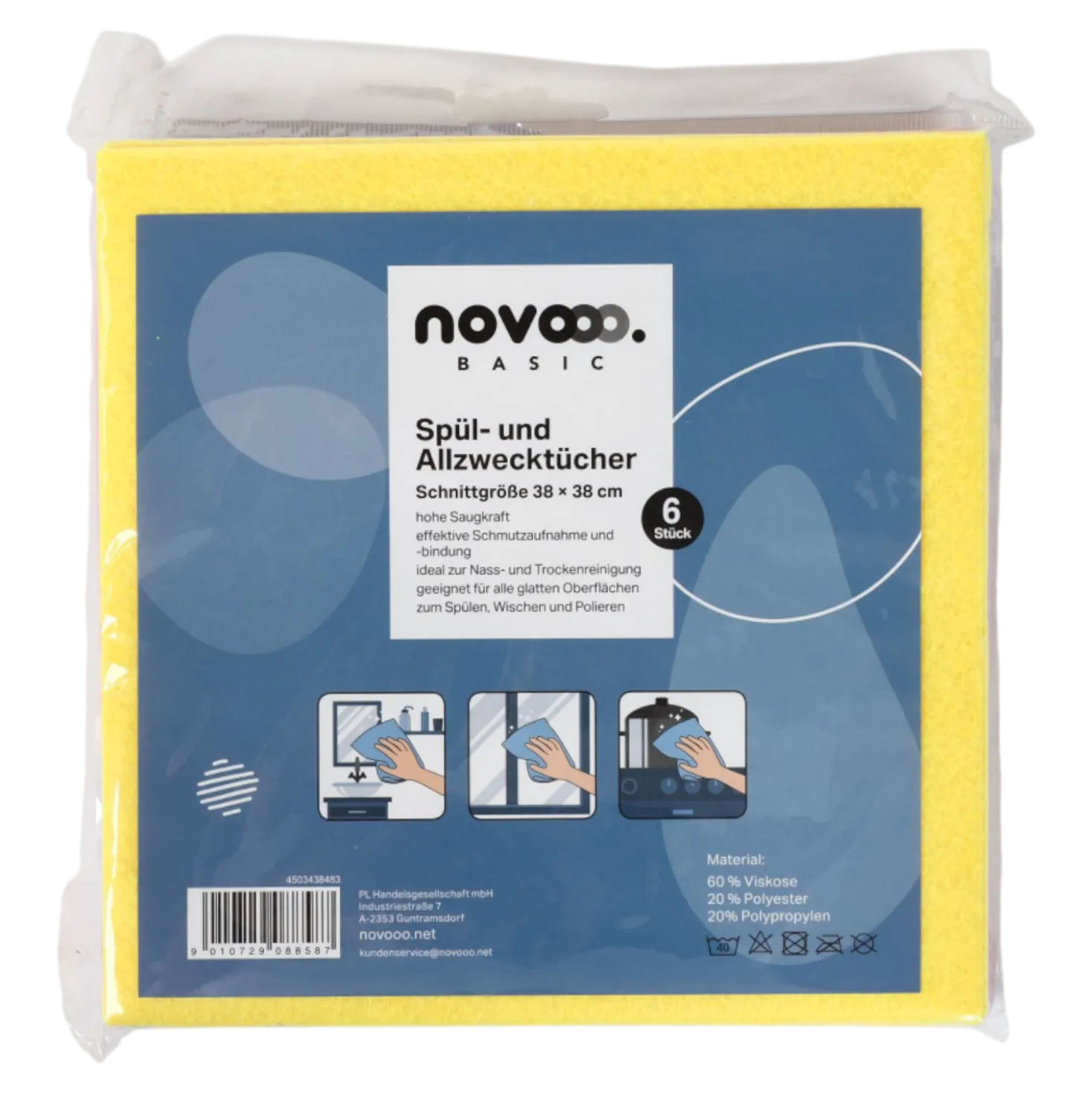 novooo Haushaltstuch bunt, 6 Stück