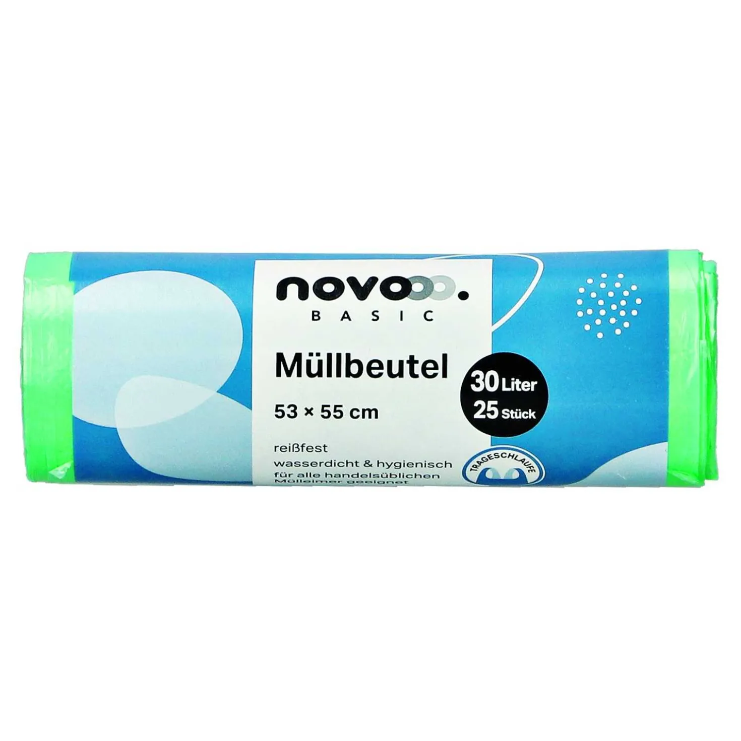 novooo Müllbeutel mit Trageschlaufe, 30 l, 25 Stück
