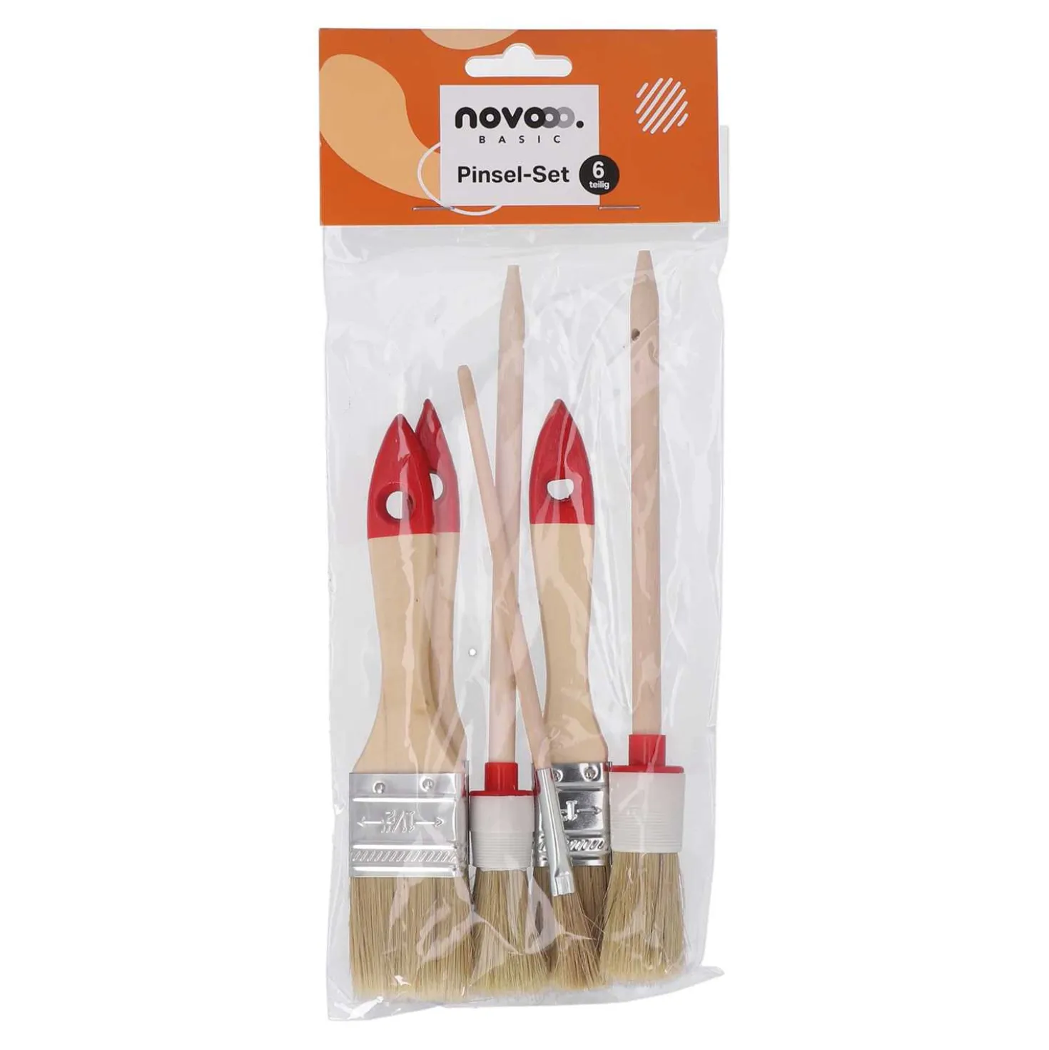 novooo Pinselset flach, 6-teilig
