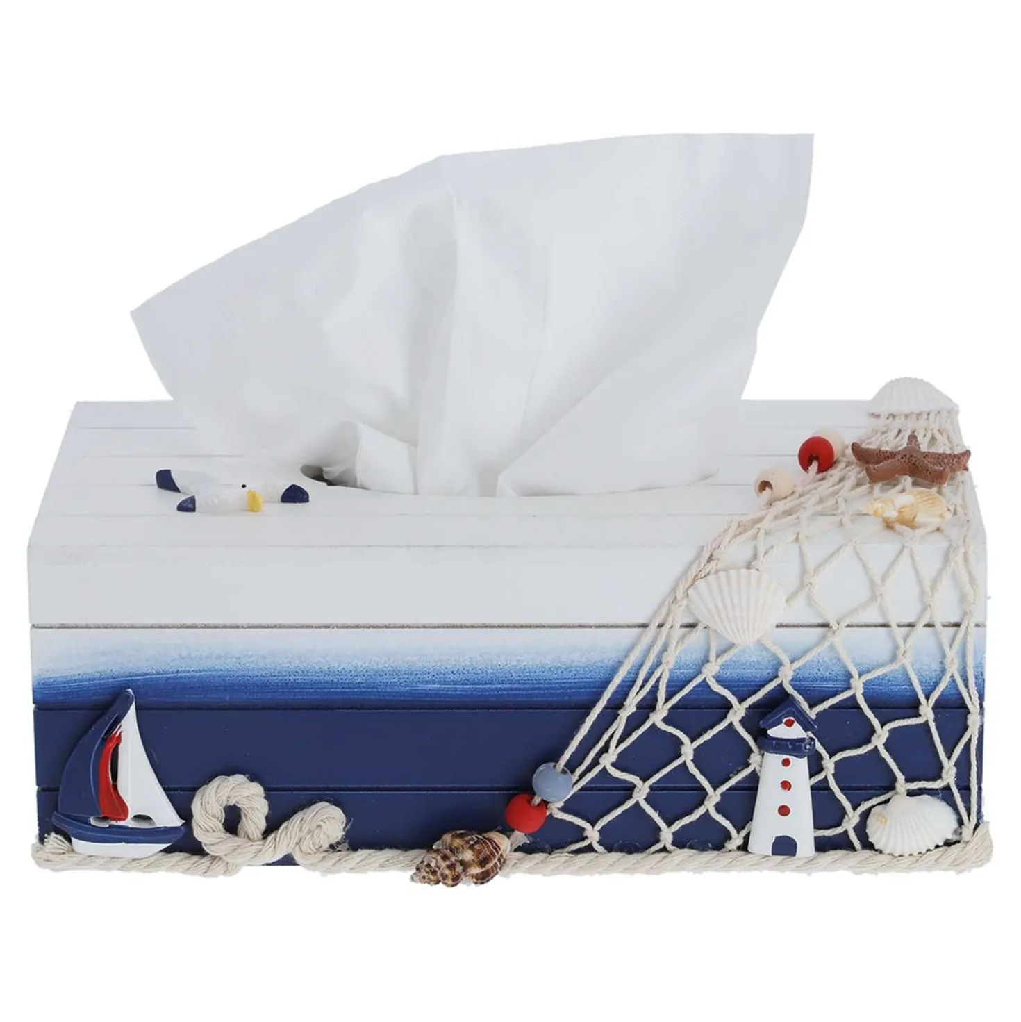 novooo Taschentuchbox Boot Holz