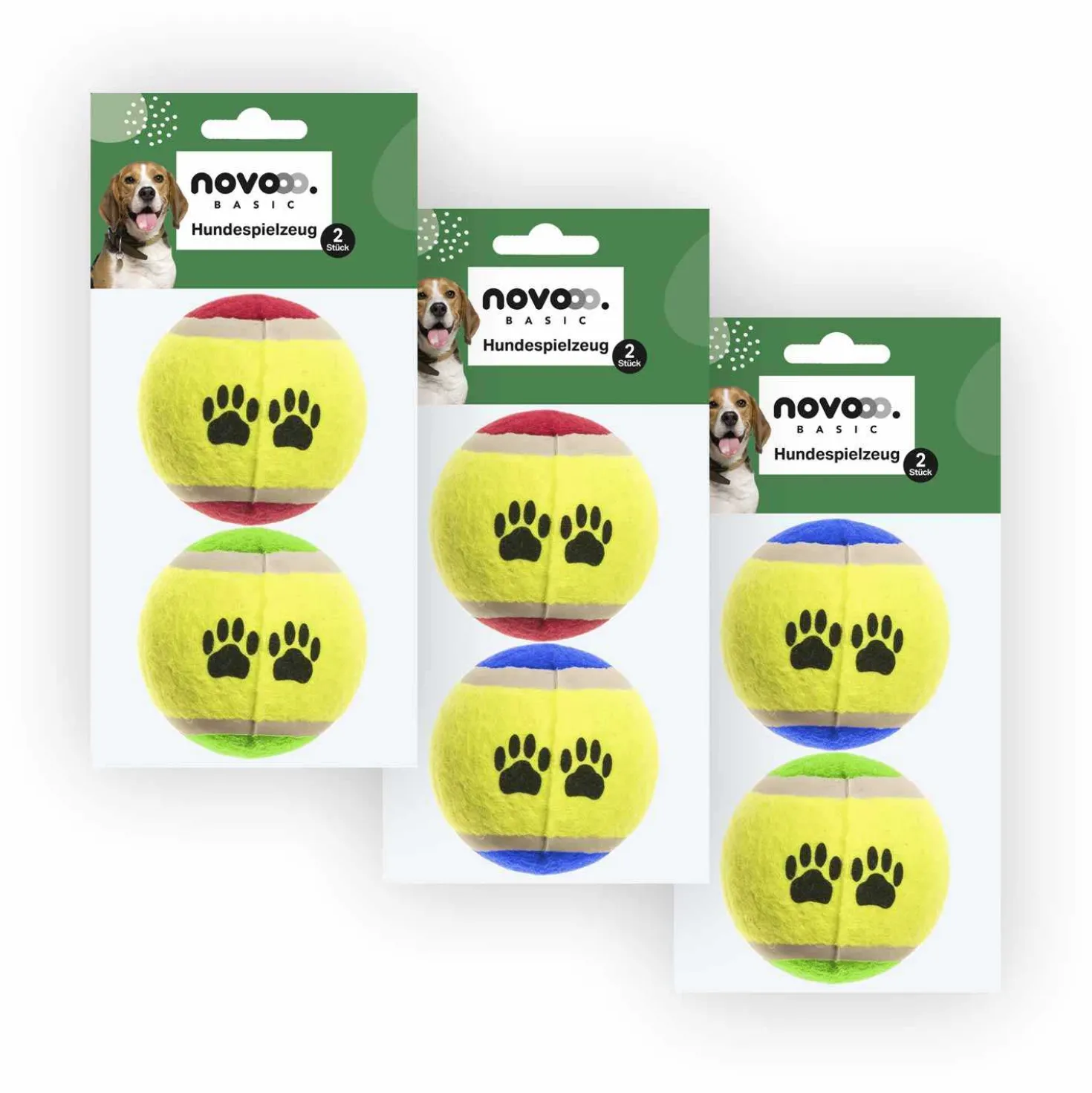 novooo Tennisball für Hunde, 2 Stück