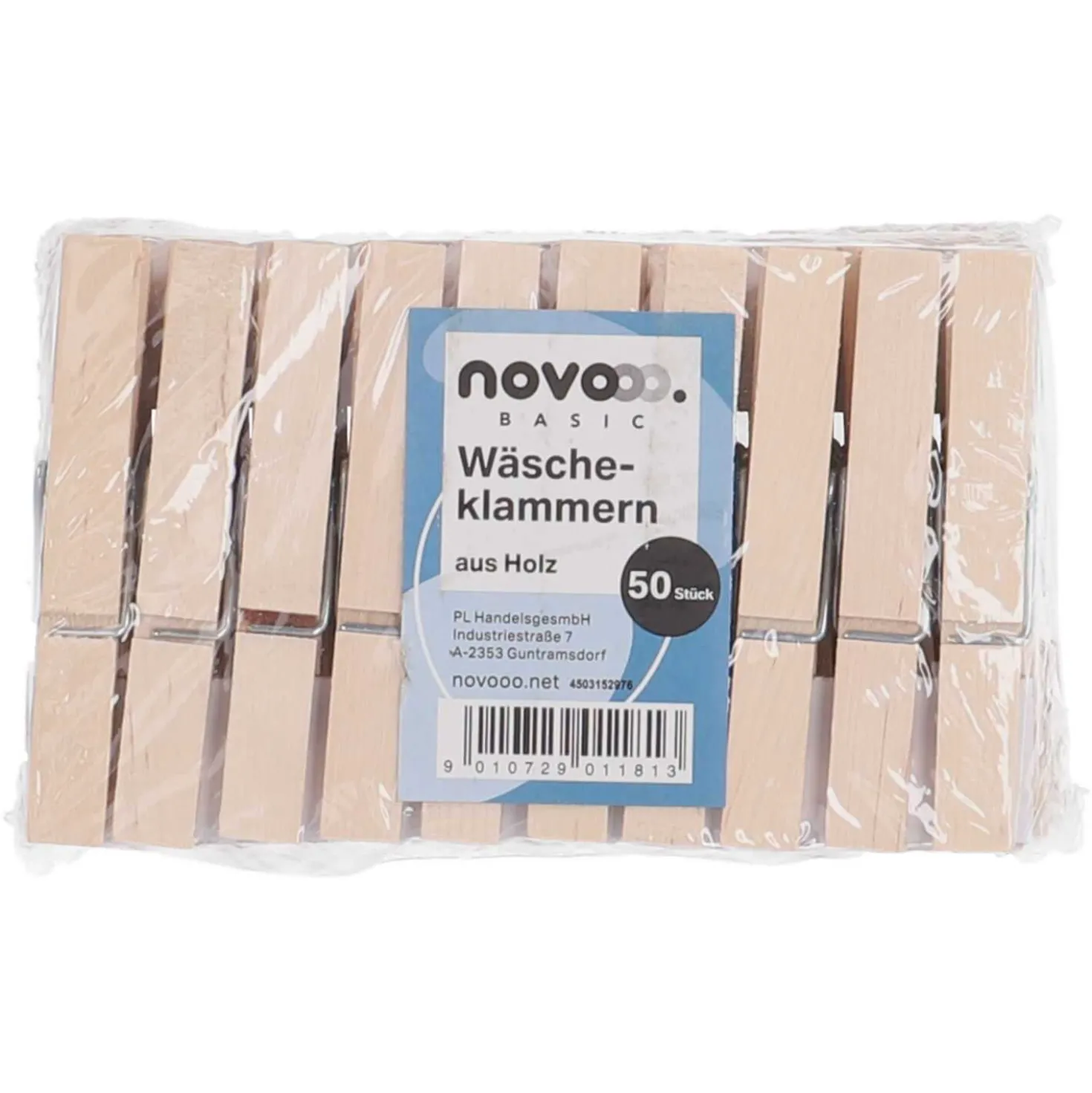 novooo Wäscheklammern Holz, 50 Stück