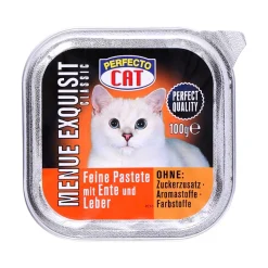 Perfecto Perfe Katzenfutter Aluschale Ente und Leber, 100 g