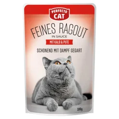 Perfecto Perfe Katzenfutter Beutel Kalb und Pute, 100 g