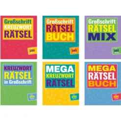 Rätselbuch, versch. Titel, 21 x 28 cm, 288 Seiten