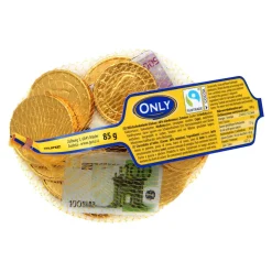Schoko Münzen/Bankn im Netz