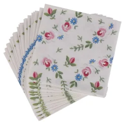 Servietten Blumenstickerei, 25 x 25 cm, 20 Stück