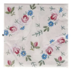 Servietten Blumenstickerei, 33 x 33 cm, 20 Stück
