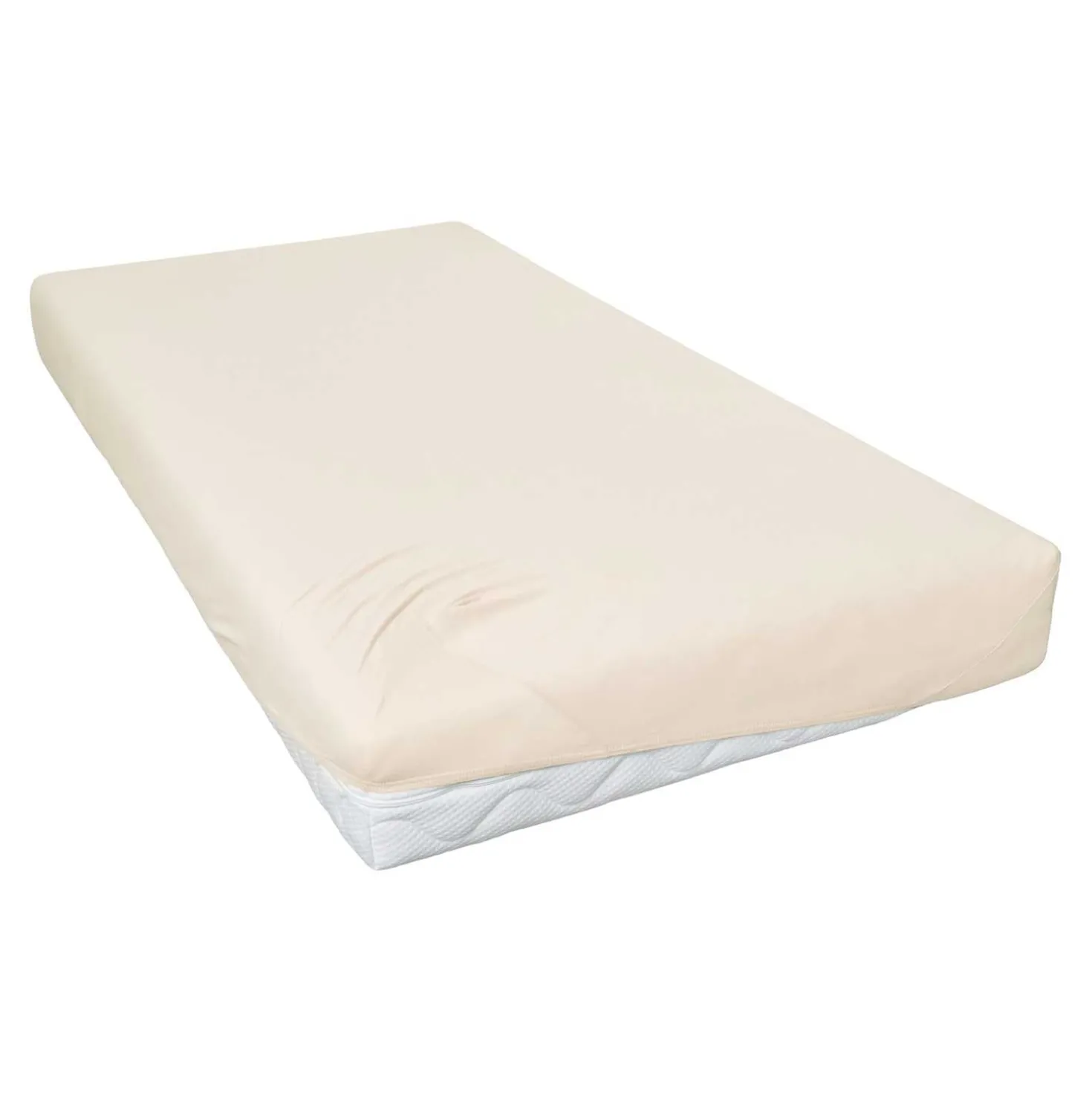 Spannbettlaken Jersey ecru, 100 x 200 cm