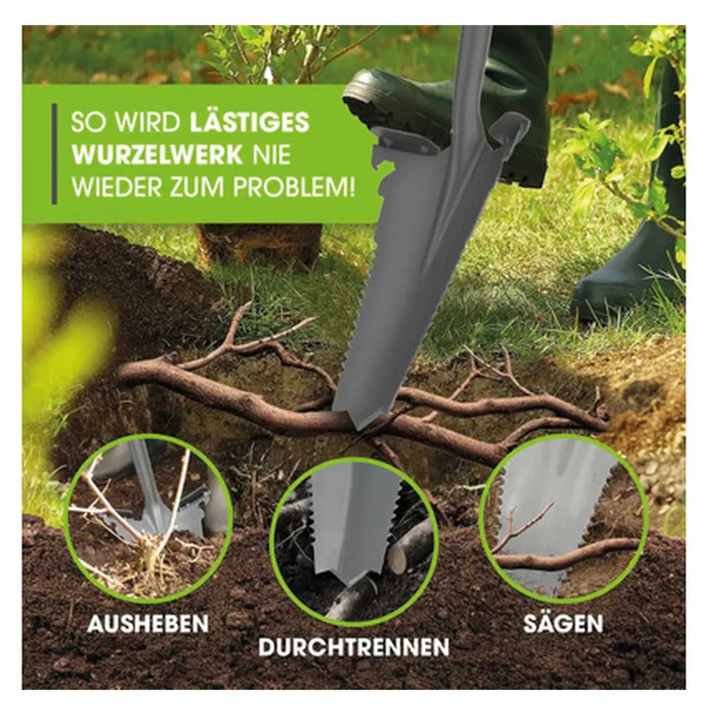 Spaten-Wurzelsäge EASYmaxx, 114 cm