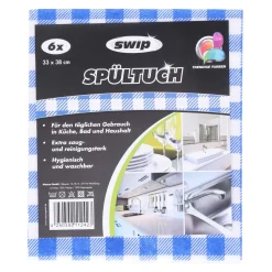 Spültuch, blau-weiß, 6 Stück