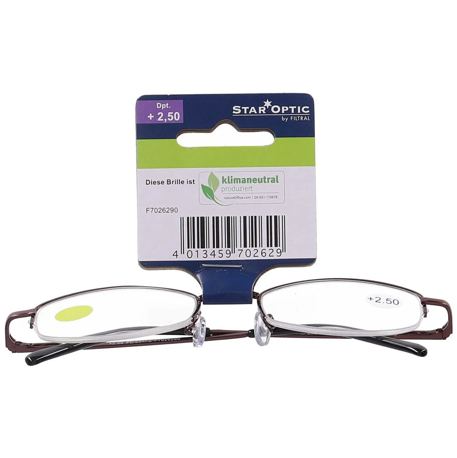 Star Optic Lesehilfe MD3 aus Metall +2,5 Dioptrien rot