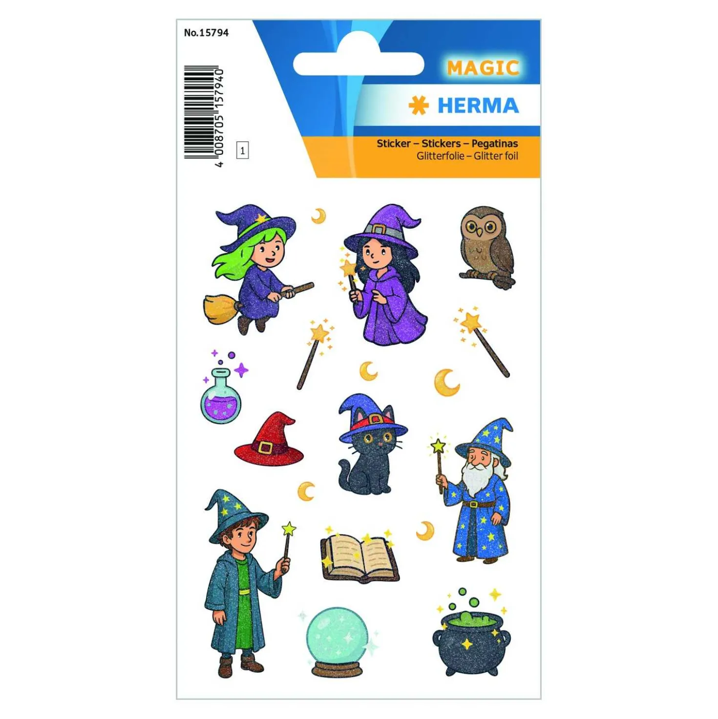 %Sticker Hexen und Zauberer, 1 Blatt