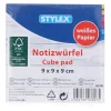 Stylex ® Notizwürfel Notizzettelblock geleimt, weiß, 9 x 9 x 9 cm, 1000 Blatt