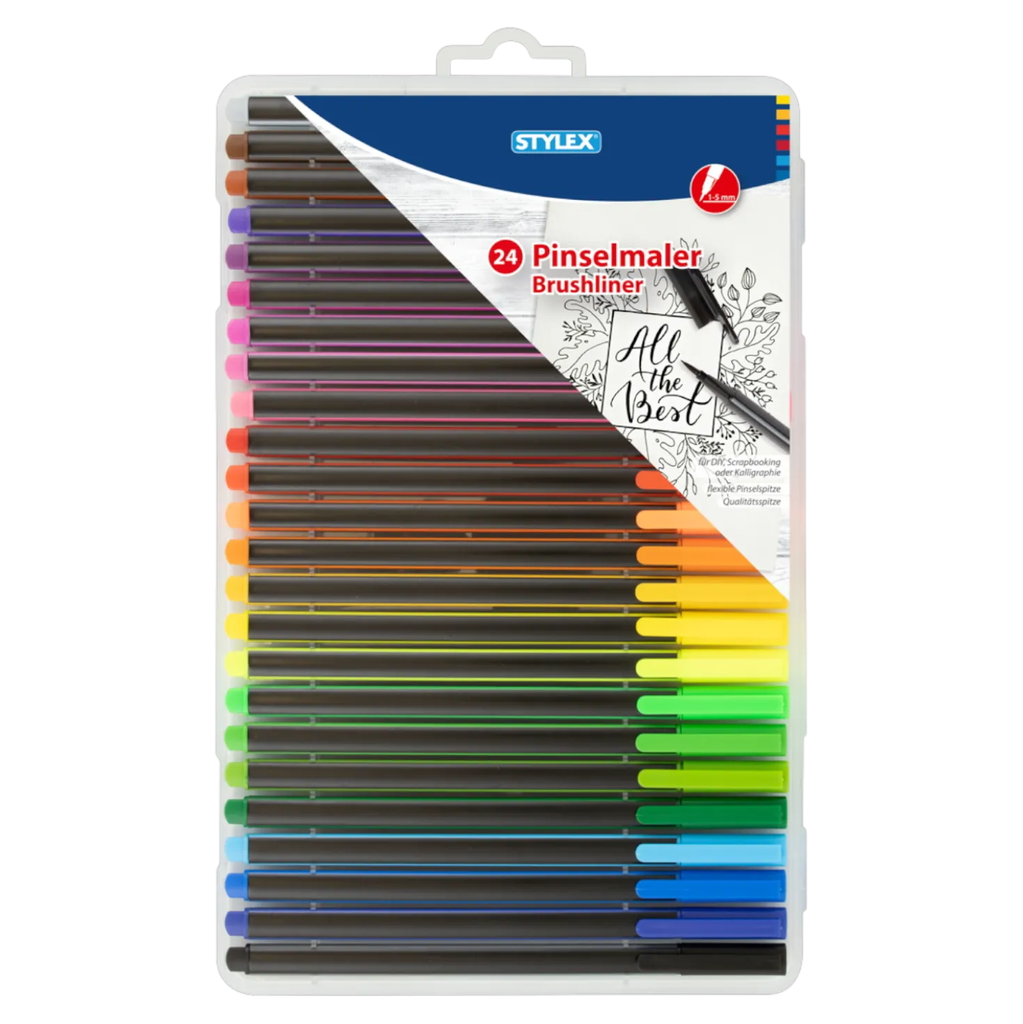 Stylex Pinselstift 1-5 mm Strichstärke, 24 Stück