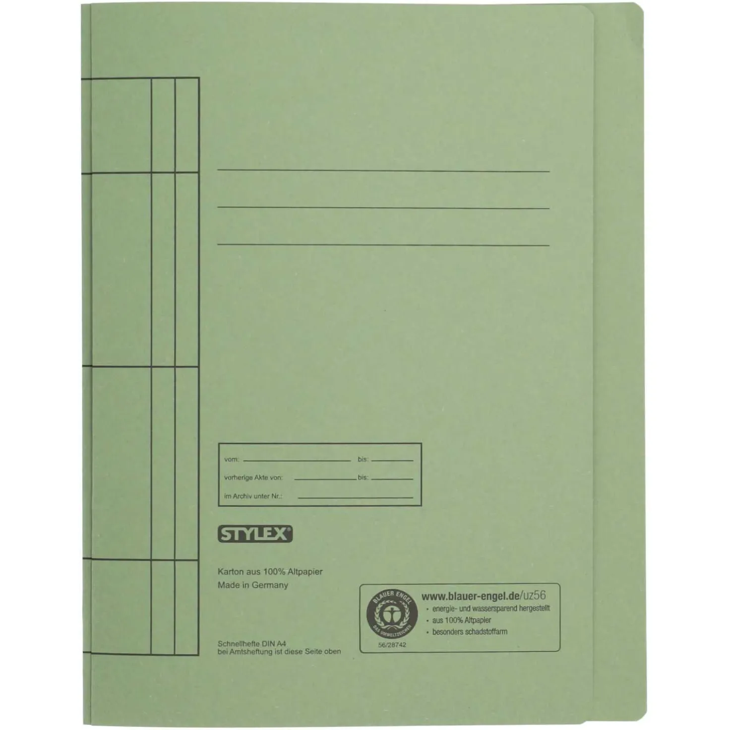 Stylex ® Schnellhefter DIN A4 Karton, grün