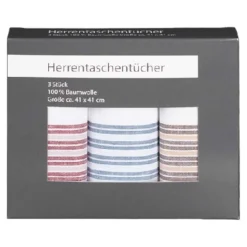 Taschentücher für Herren, 41 x 41 cm, 3 Stück