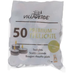 Teelichte 4h Brenndauer, weiß, 50 Stück