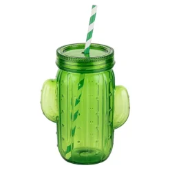 Trinkbecher Kaktus mit Strohhalm