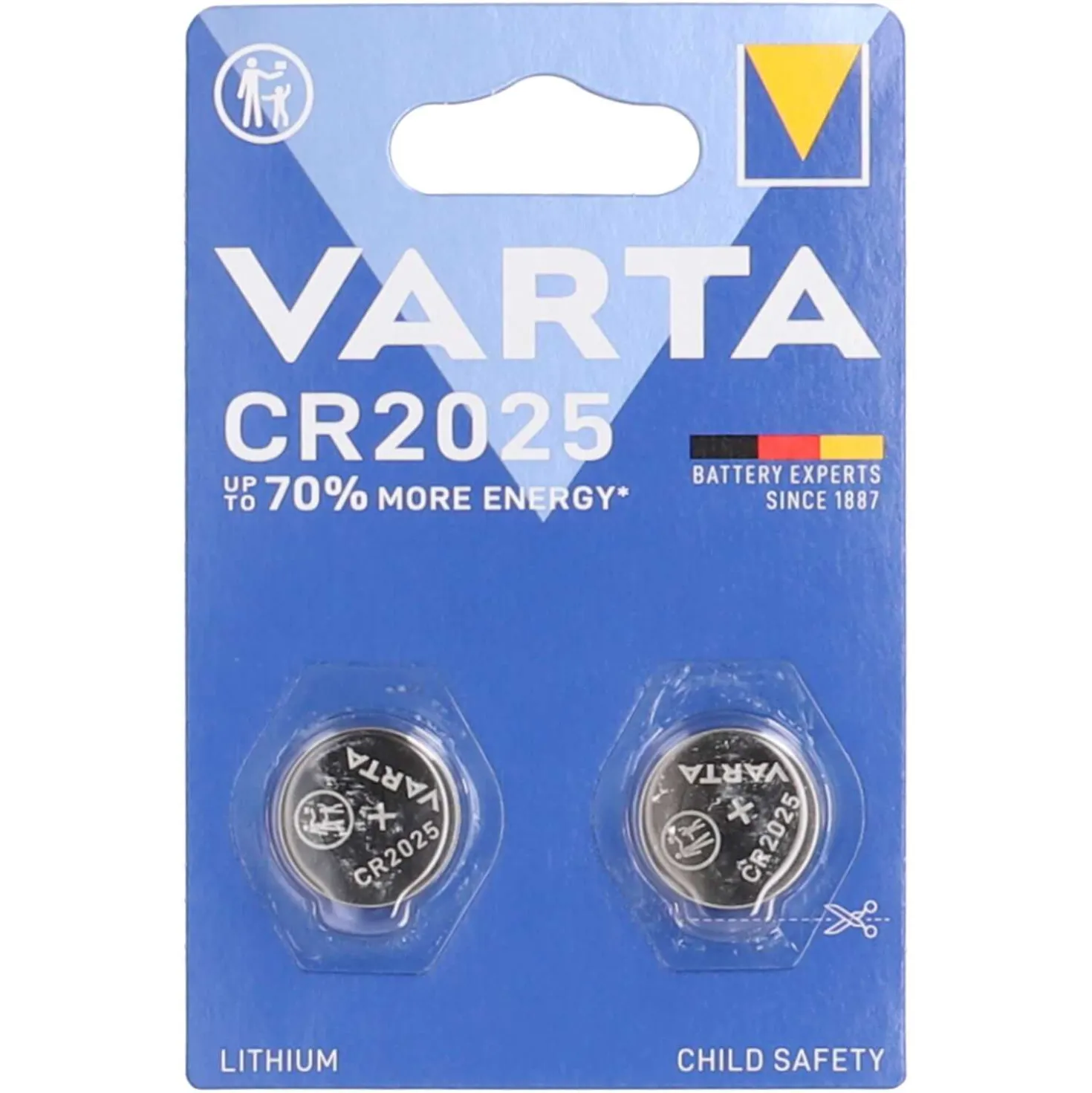 Varta Knopfzelle Batterie CR2025, 2 Stück