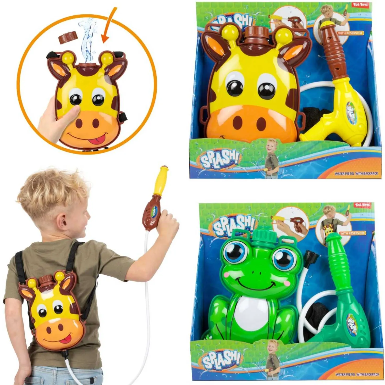 Wasserpistole mit Rucksacktank Tiere