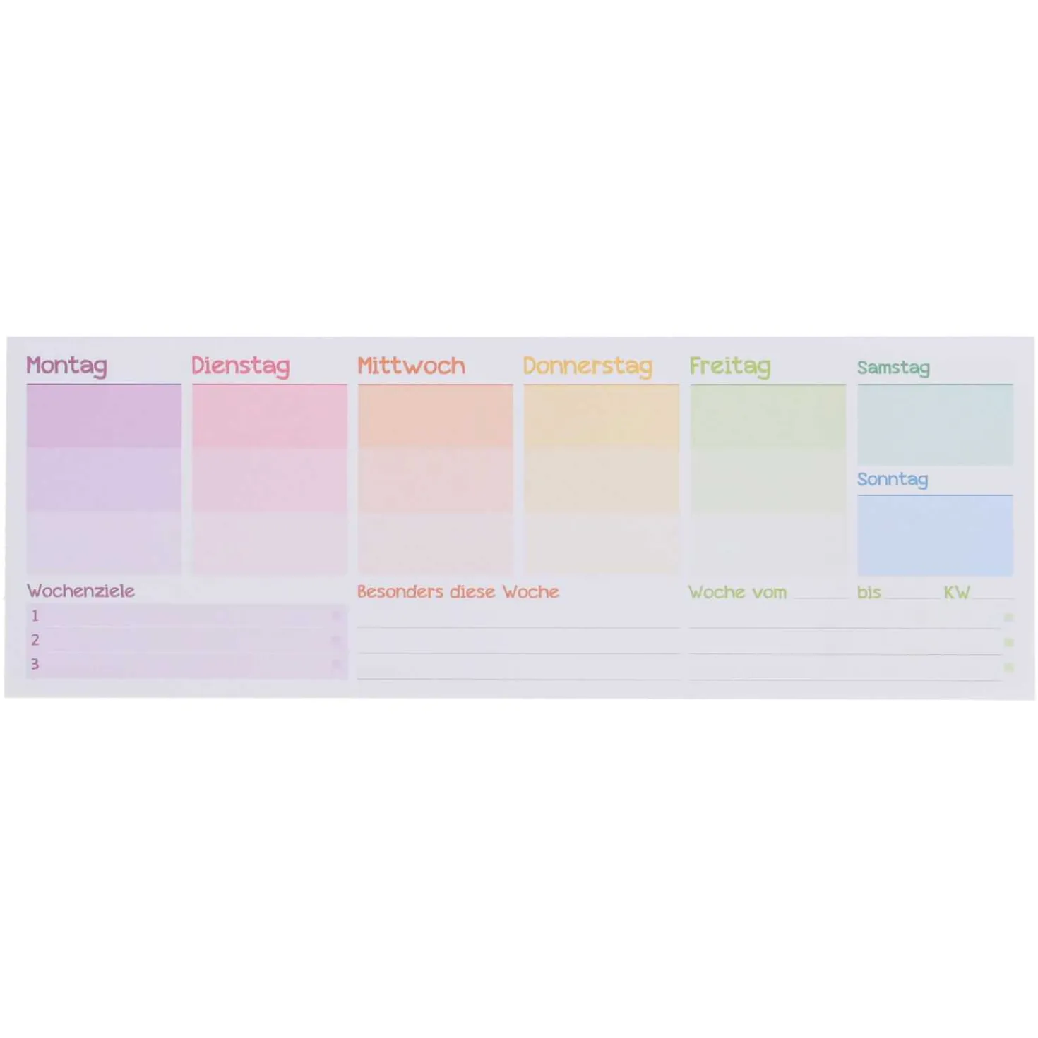 Wochenplaner Trendstuff lang Rainbow
