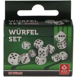 Würfel Kunststoff, weiß, 12 Stück