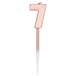 Zahlenkerze 7 rosé metallic