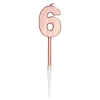 Zahlenkerze 6 rosé metallic