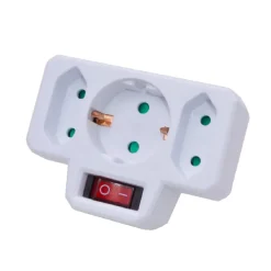 Zwischenstecker mit Schalter, weiß
